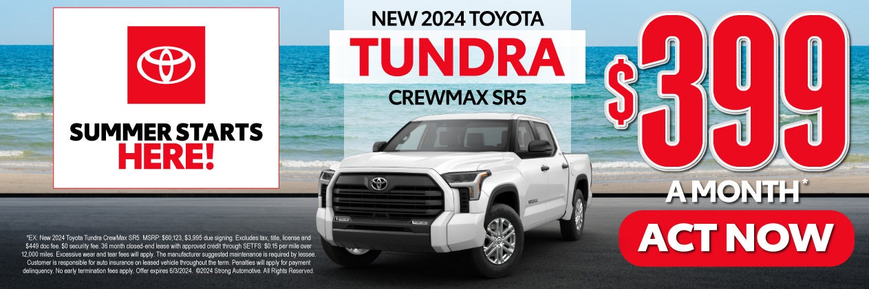 New 2024 Toyota Tundra CrewMax SR5 - $399/month* - Act Now